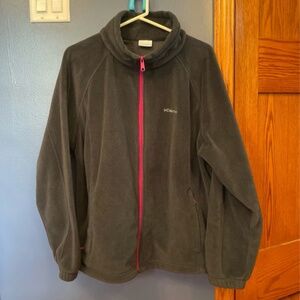 Columbia Women's Gray Fleece Jacket with Pink Accents